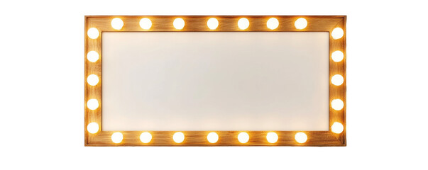Rectangular Wooden Frame with Bulbs
