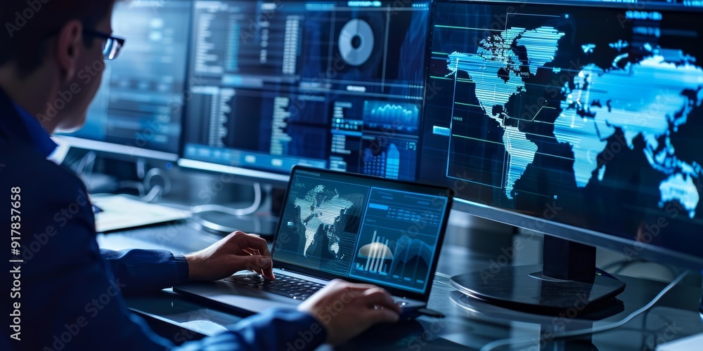 Aufkleber detailed cybersecurity assessments in action, showcasing professionals analyzing data, reviewing sec