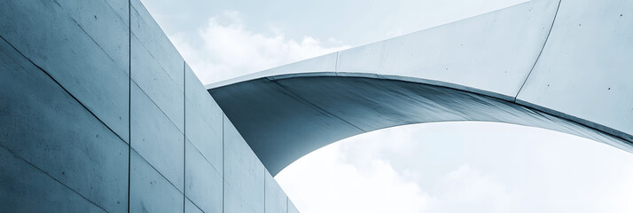 Architecture-themed banner with clean minimalist design, single simple arch from modern building, soft background, open space for text