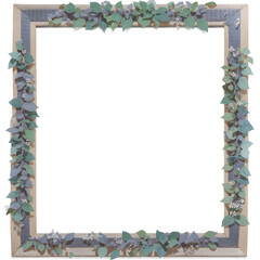 3d render of woven vine frame with transparent background