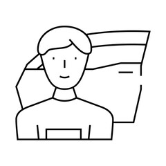 locksmith repairman line icon vector. locksmith repairman sign. isolated contour symbol black illustration