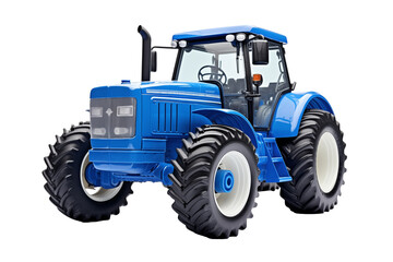 Agricultural blue tractor on transparent background.  Topics related to the agricultural world....