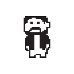 Pixel art characters, pixel art people isolated design. Vector illustration