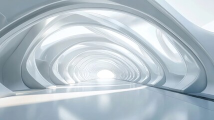 Obraz premium Abstract architecture background, futuristic white arched interior