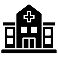Obraz premium Hospital building vector icon. Icon of hospital building flat-style vector illustration.