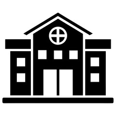 Hospital building vector icon. Icon of hospital building flat-style vector illustration.