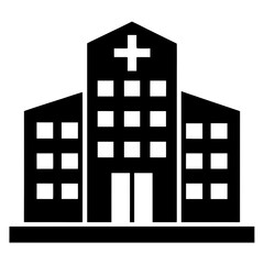 Hospital building vector icon. Icon of hospital building flat-style vector illustration.