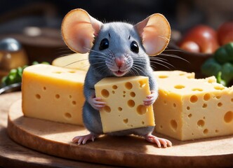 mouse with cheese