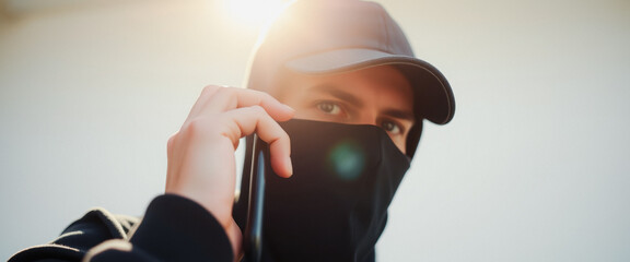 Mysterious Man Talking on Phone