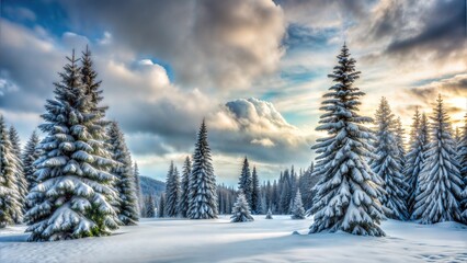 Obraz premium Winter forest in tranquility