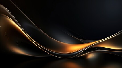 Abstract black and gold wavy background.