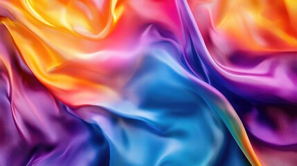 Obraz premium Abstract Background with 3D Wave Gradient Silk Fabric