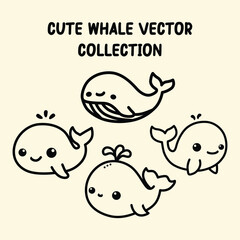 cute whale vector illustration graphic