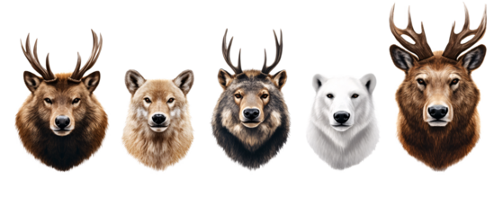 Majestic Portraits of  Wild Animals  Deer, Wolf, and Polar Bear