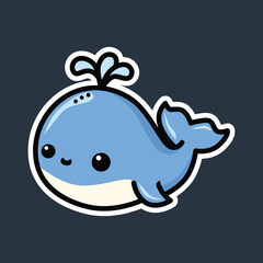 cute whale vector illustration graphic