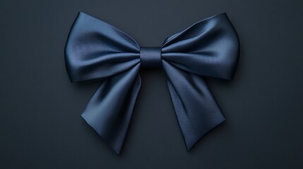 satin dark blue bow