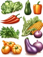 A Colorful Display of Fresh Vegetables