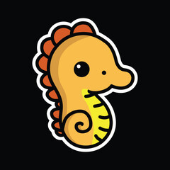 cute sea horse vector illustration graphic