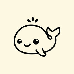 cute whale vector illustration graphic