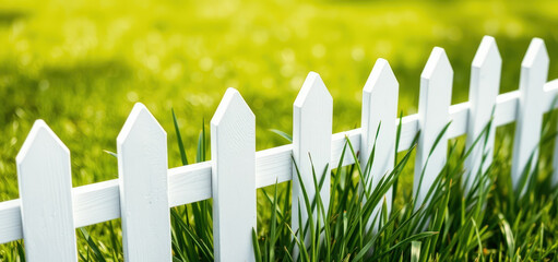 Green Grass and White Fence