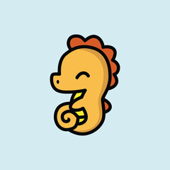 cute sea horse vector illustration graphic