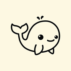 cute whale vector illustration graphic