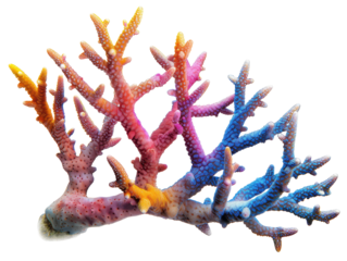 Vibrant coral showcasing a spectrum of colors, representing underwater beauty and biodiversity in marine ecosystems.