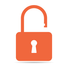 Lock classic design shadow icon, keyhole web button shape, secure vector illustration