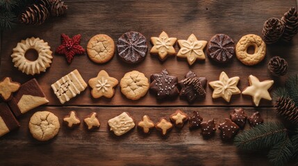 a festive assortment of holiday cookies in various shape