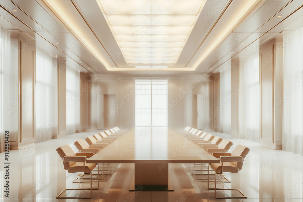 Wall mural luxury meeting room interior with minimalist futuristic style, version 3