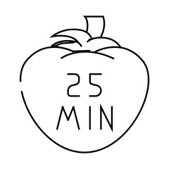 pomodoro system line icon vector. pomodoro system sign. isolated contour symbol black illustration
