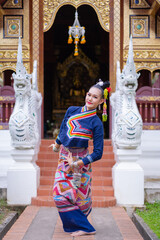 Ancient Thai traditional dress performance in the form of preserving dress culture of the Tai,...