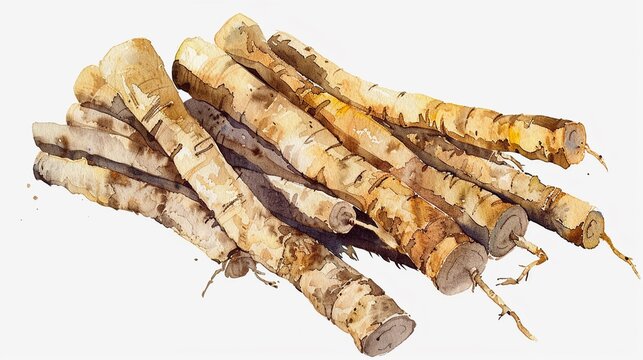 Gobo (burdock root) clipart,Clipart, watercolor illustration, Perfect for nursery art The style is hand  drawn, white background