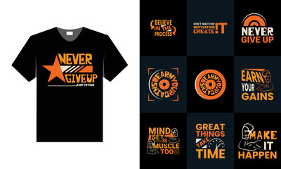Best Typography T shirt Design for Gym and Fitness Inspiration and motivation