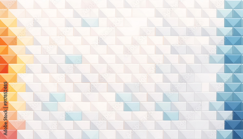 Aufkleber colorful geometric wall pattern featuring triangles arranged in a gradient design