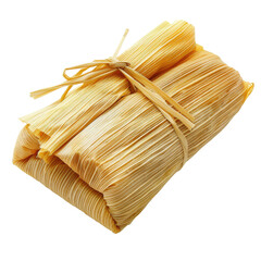 A traditional bundle of corn husks used for making tamales, often associated with festive cooking and cultural traditions.