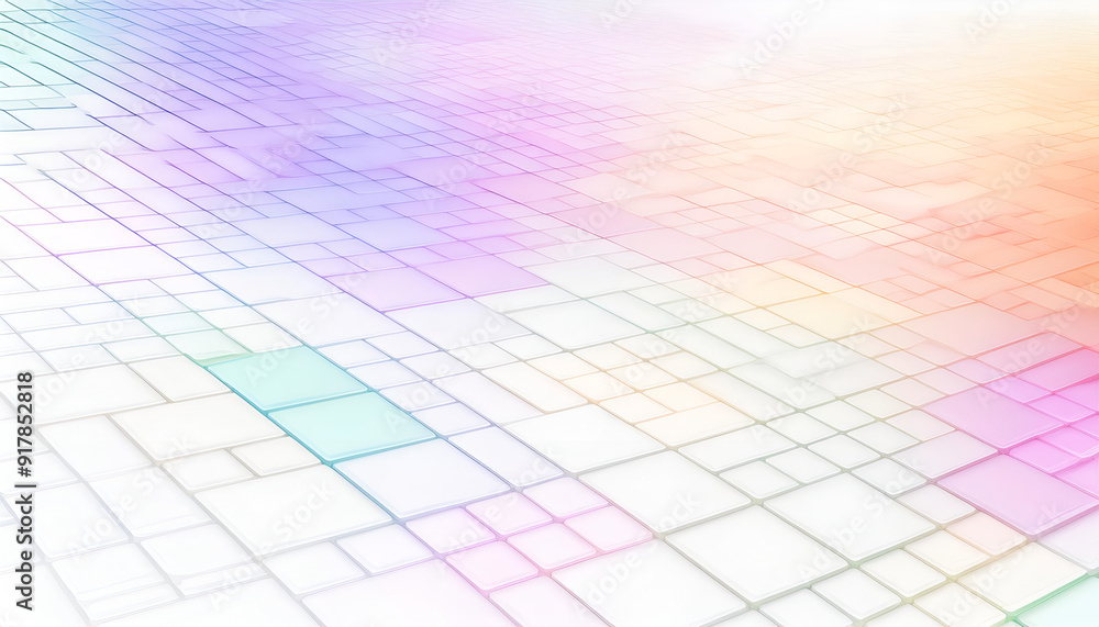 Poster abstract geometric pattern with soft pastel colors creating a tranquil atmosphere