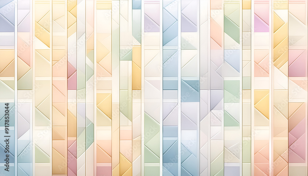 Poster abstract geometric pattern with pastel colors on a textured surface
