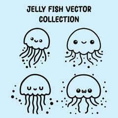 cute jelly fish vector illustration graphic