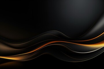 Abstract black and gold wavy background.