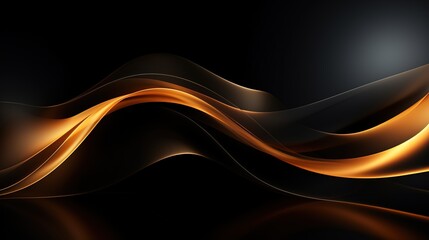 Abstract gold and black background with flowing curves.