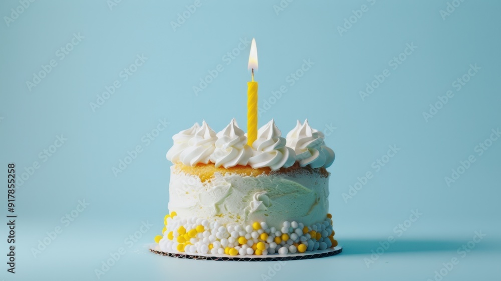 Canvas Prints The birthday cake with candle