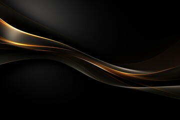 Abstract black and gold wavy background.