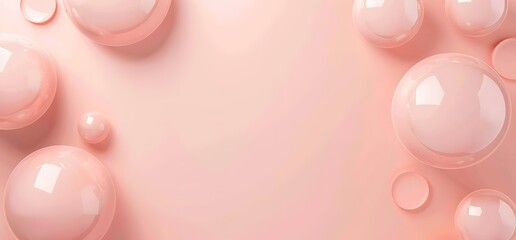 Abstract background with pink, 3D bubble shapes. Minimalist design perfect for branding or social media.