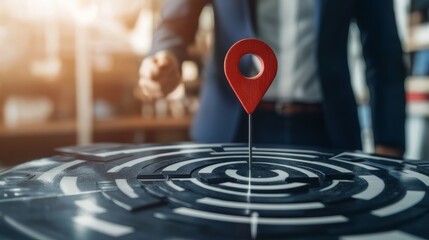 Businessman focus on target, Business marketing strategy, Opportunities for great investment and accuracy achieve aim goals for success. Achievement and The path wat to success.