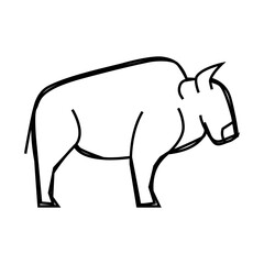 buffalo wild animal line icon vector. buffalo wild animal sign. isolated contour symbol black illustration