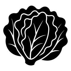 Lettuce icon isolated silhouette vector illustration