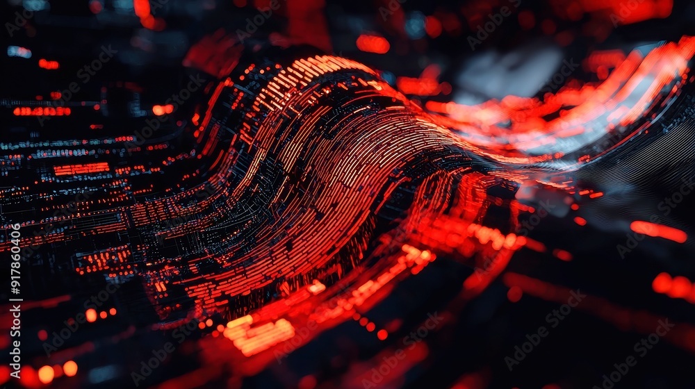 Poster crypto waves, a dynamic 3d illustration showcasing flowing wavy lines representing data streams in a