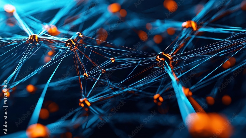 Aufkleber digital data exchange, a vibrant blue-themed representation of innovation in computer networks, show