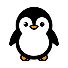 cute little baby penguin clipart in flat style.